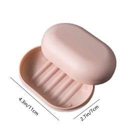 2pcs Plastic soap Dish, soap Dish with lid, Bathroom soap Holder. Suitable for Bathroom, Shower, Outdoor Hiking Camping(Dark Blue+Pink).
