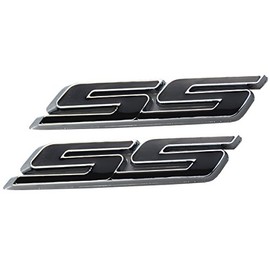 Aimoll 2pcs SS Emblems ABS Sticker 3D Logo for Impala Cobalt Camaro 2010 2011 2012 2013 2014 2015 2016 2017. (Chrome Black)