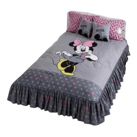 Compe Edrecolcha Minnie Gris Matrimonial C/2 Cojines, Algodón