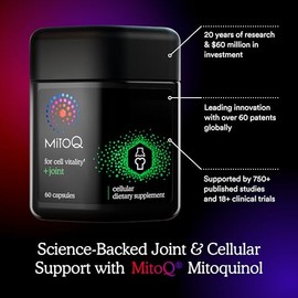MitoQ Joint 60 cápsulas de gel suave Super CoQ10 antioxidante – MitoQ con extracto de aceite omega de mejillón labial verde – Apoya la articulación sa