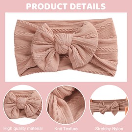 NJCXOLA 3 Pack Baby Headbands for Girls, Nylon Headbands for Babies, Baby Headbands, Elastic Soft Cute Headbands with Bows for Toddler Girls