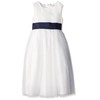 Sweet Kids Satin Preformed Bow Adjustable Sash Belt Navy M/Girls