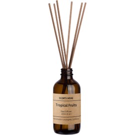 Reed Diffuser Set | Tropical Fruits Scented Reed Diffuser Sticks | 4oz Enhanced Scent Diffuser Fragrance Oil for Bedroom Bathroom Home Décor (Tropical Fruits, 4oz Reed Diffuser Set)