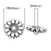 The Bead and Button Box - 10 Silver Tone Sunflower