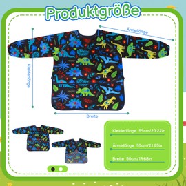 patinadrift Pack of 2 Children's Painting Gowns for School 2-7 Years Painting Apron Children with Sleeves Waterproof Painting Coat Craft Apron Painting Apron Children's Apron for Art Painting,