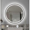 Msrorriw 24 Inch Wall-Mounted Round Bathroom Mirror with LED-Lights -