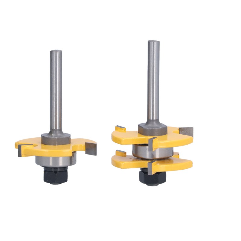 2Pcs Router Bit T Type 3 Teeth Milling Cutter Cutting