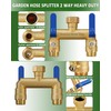 Hose Splitter 2 Way Heavy Duty, Full Flow Garden Hose