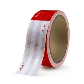 DUOFIRE DOT-C2 Reflective Tape Outdoor Waterproof 2inch x30ft Red White Reflective Tape Adhesive Reflector Tape for Cars, Trucks, Trailer, Outdoor High Visibility Warning Safety Reflective Tape