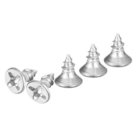DTGN 100Pcs M3x6mm Flat Head Wood Screws, 304 Stainless Steel Phillips Self Tapping Screws - Good for Woodworking, Furniture - Silver