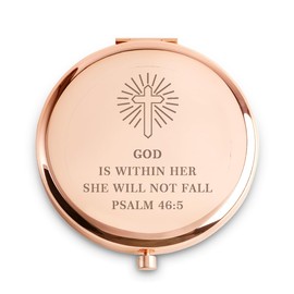 QUSTGO Inspirational Gifts for Women Girls, Stocking Stuffers for Adult Teen, Unique Christmas Birthday Gifts for Her, Christian Gifts, Faith Gifts, Religious Gifts, Spiritual Gifts, Compact Mirror