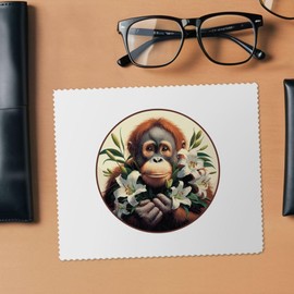 Azeeda 2 x 'Baby Orang Utan mit Lilien' Mikrofaser-Objektiv- / Brillenreinigungstücher (LC00028849)