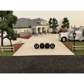 Unbranded 1/64 3D Printed Custom Black 26” 8wayz Dually Wheels Farm Ranch Truck