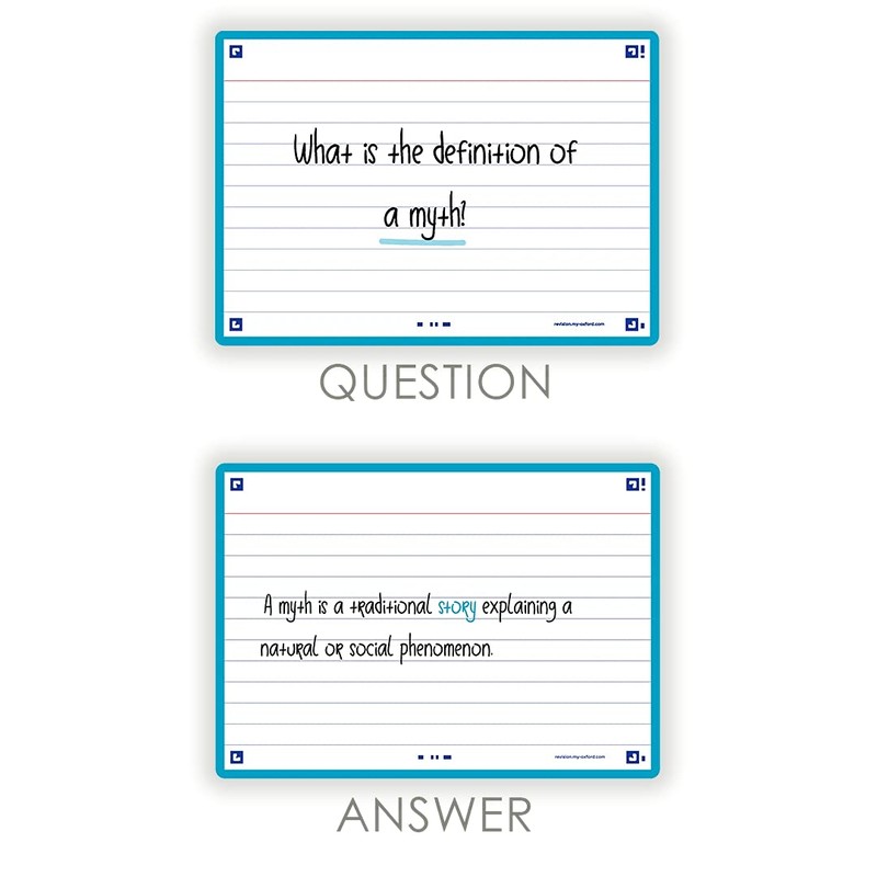 Flash Cards, Ruled with Turquoise Frame, A6, Pack of 80