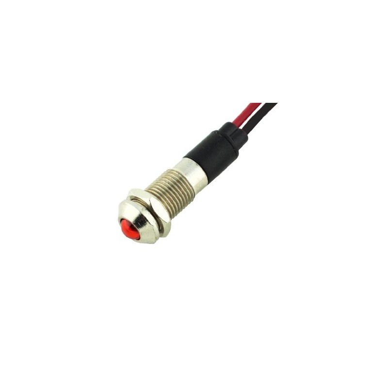 Alpinetech PL8B-G 8mm 5/16" 48V AC/DC LED Metal Signal Indicator