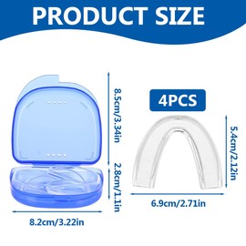 IKOPFLN 4-teiliger Nachtschiene, Mundschutz,Nachtbissschiene zum Knirschen, formbarer Mundschutz, zahnschiene knirschen, knirscherschiene für nacht, wiederanpassbar
