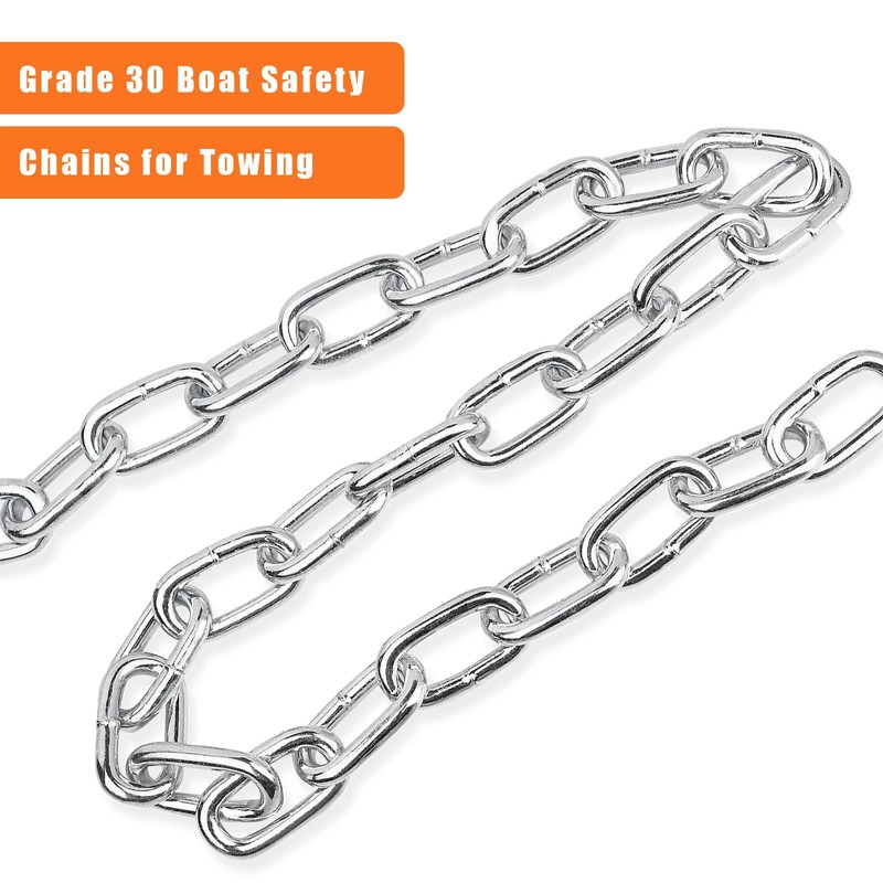 AYMMIC 1/4'' x 27''Steel Boat Trailer Safety Chain, G30 Binder