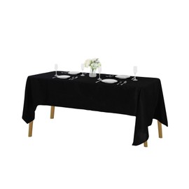 Rectangle Tablecloth 60x120 inch Washable Polyester Fabric Table Cloth for Wedding Party Dining Banquet Decoration（6 Pack 60x120, Black）