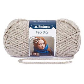 Patons Fab Big Super Chunky Knitting Wool/Crochet Yarn Wool 200g Balls and 100% Acrylic Machine Washable - 9 Colours in The Range - Colour 0103 - Linen - 1 x 200g Ball