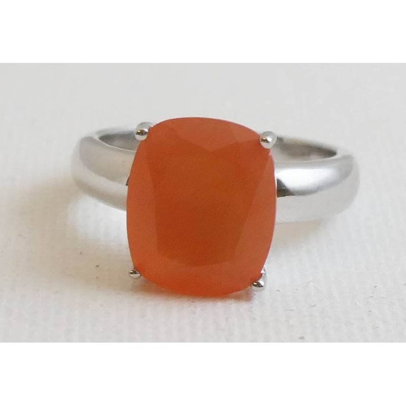 Carnelian Sterling Silver Ring US Size 9 / Diameter 19