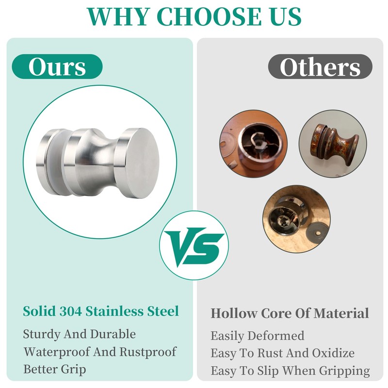Alise Shower Door Handle, Sliding Shower Doors Knob, Heavy Duty