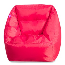 Posh Creations Structured Comfy Seat for Playrooms and Bedrooms, Large Bean Bag Chair, Coronado Chair, Red