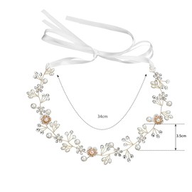 LUYING Pearl Flower Ornament, Hair Ornament, Headband, Flower, Pearl, Flower Hair Band, Garland, Hair Accessory, Girls, Recitals, Weddings, Entrance Ceremonies, Parties, Dance, Graduations, Photos