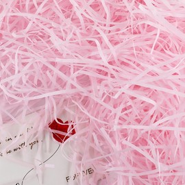 200 g Pink Raffia Shredded Paper for Gift Box Filling Material Gift Filling Material for Packages Gift Basket DIY Party Hamper Filling