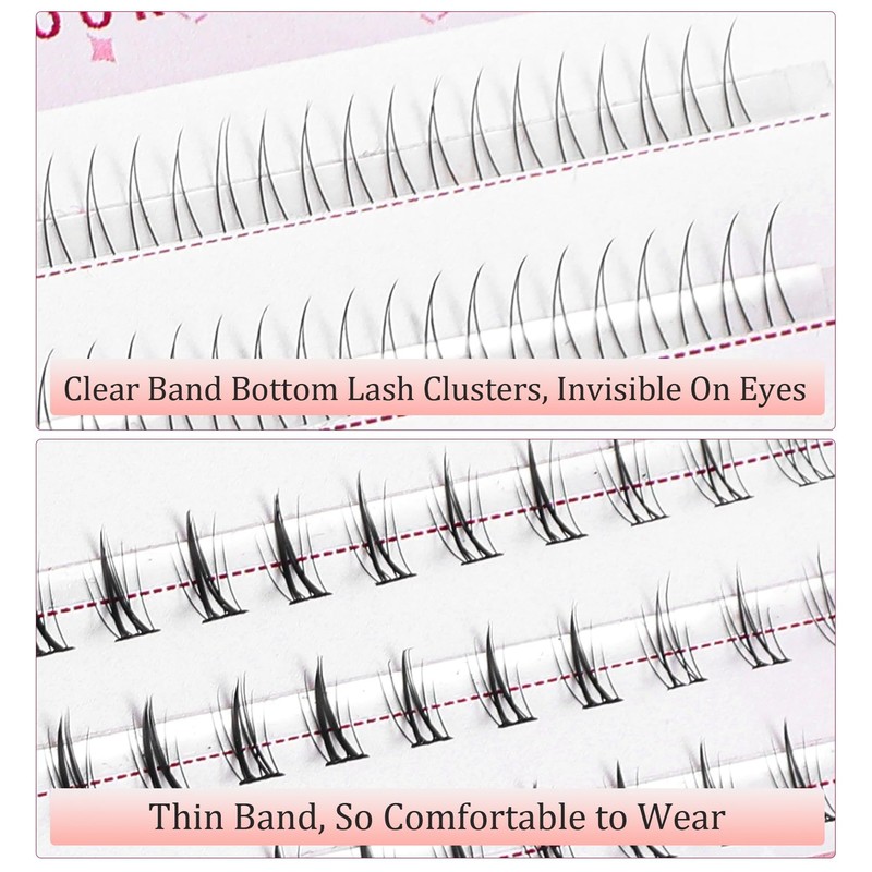 134 Pcs Bottom Lashes Cluster, 2 Styles 5-6 mm Under