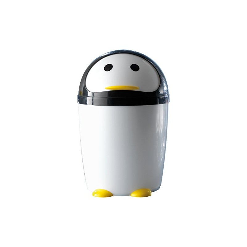 Gedy Penguin Bathroom Bin with Lid 7.5 Litre Capacity 1009-24