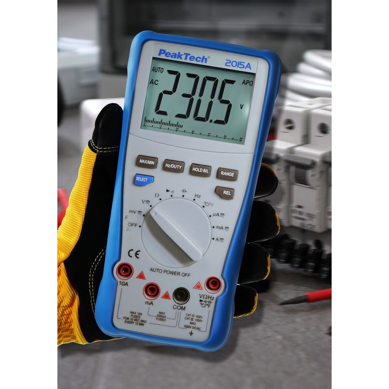 PeakTech 2015 A - True RMS Digital Multimeter, Auto Range,