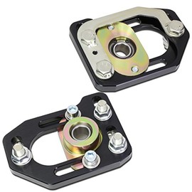 DNA Motoring CBK-PLT-FM79-BK Front Camber/Caster Plates Black [For 79-89 Ford Mustang]