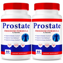(2 Pack) Prostate Freedom Formula – Daily Men’s Prostate Support with a Potent Blend for Urinary Flow, Bladder Comfort & Overall Well-Being | Easy-to-Swallow Pills for Balanced Aging (120 Capsules)