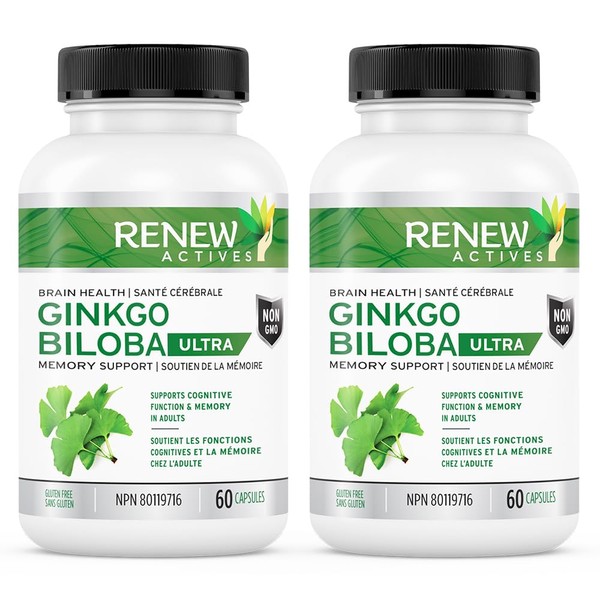 RENEW ACTIVES High-Potency Ginkgo Biloba 120MG & Red Panax Ginseng