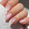 JMEOWIO Gel Nail Stickers French Tip Semi Cured Gel Nail