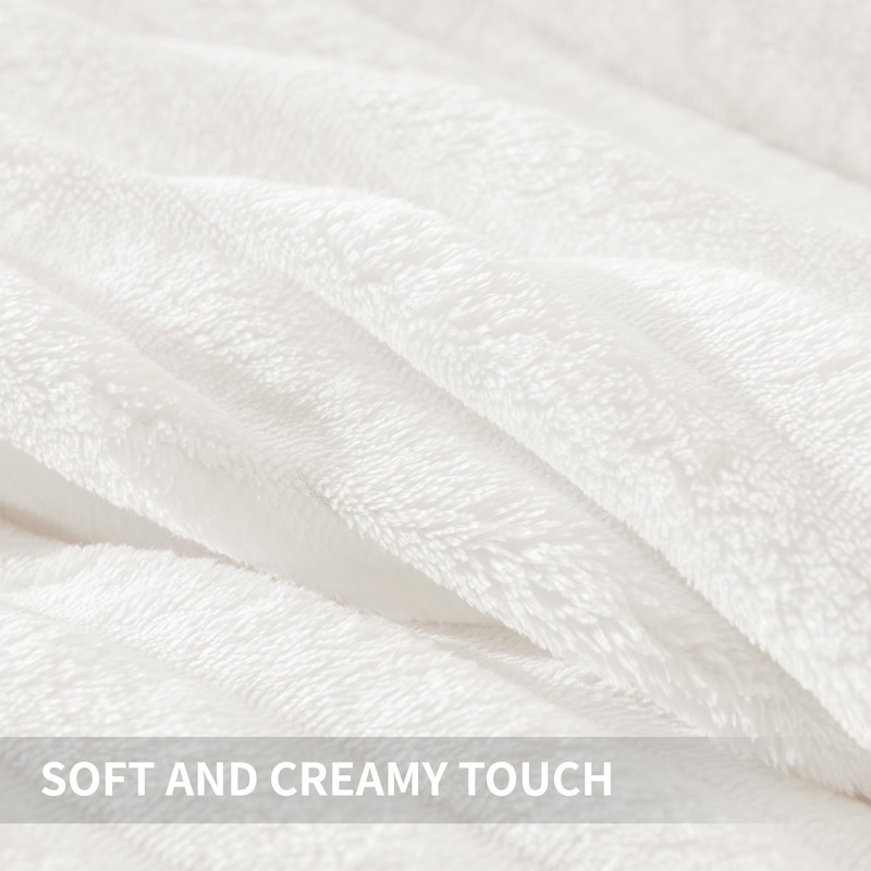 Andency Fluffy Queen Comforter Set, Super Soft White Comforters Queen
