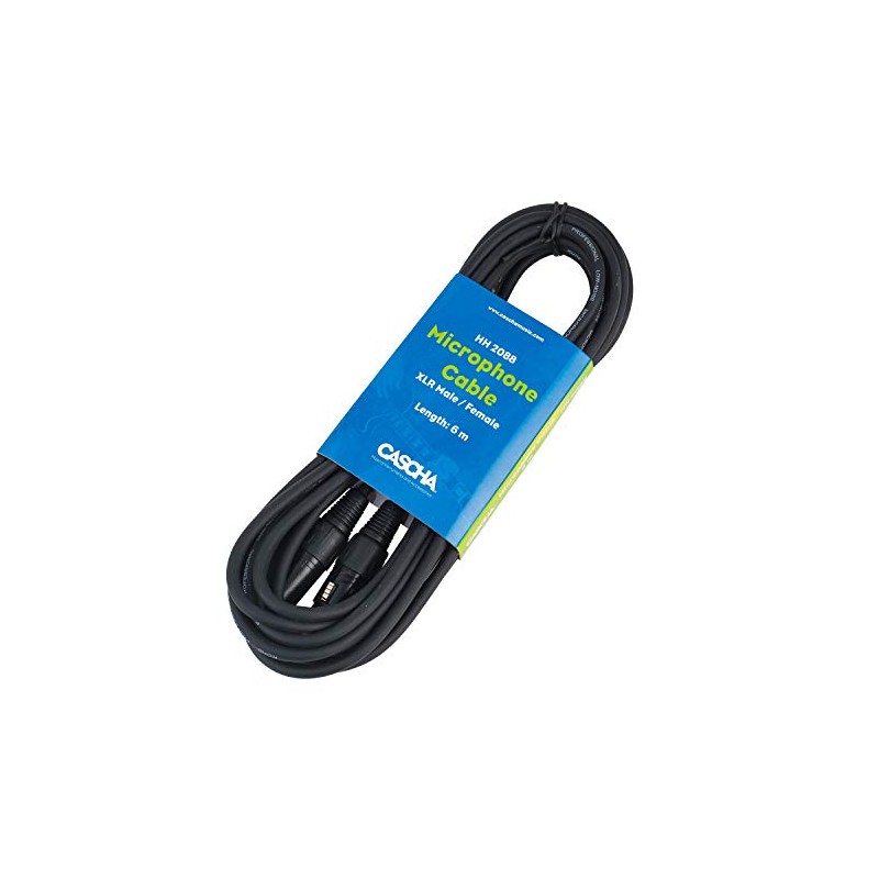 CASCHA Premium Microphone Cable XLR Jack to XLR Plug (6m,