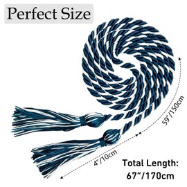 Graduation Honor Cords Navy Blue and White Honor Cords with Tassels for Graduation Students