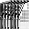 ZEONHAK 6 Pack 12 Inches Folding Shelf Brackets, Heavy Duty