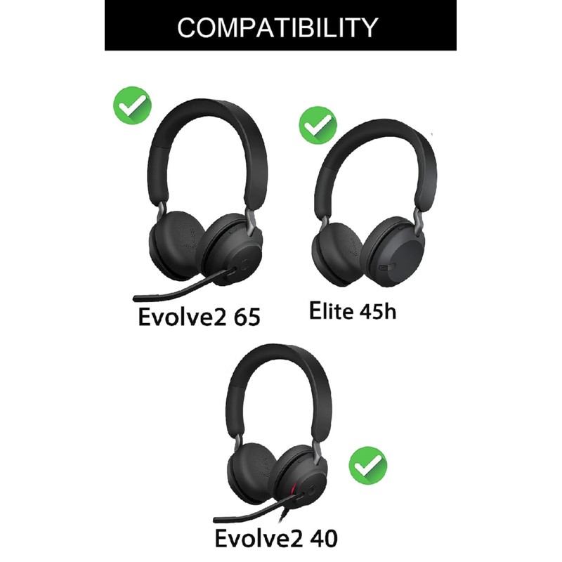 VEKEFF Ear Pads Replacement for Jabra Evolve2 65 (MS UC)/Evolve2
