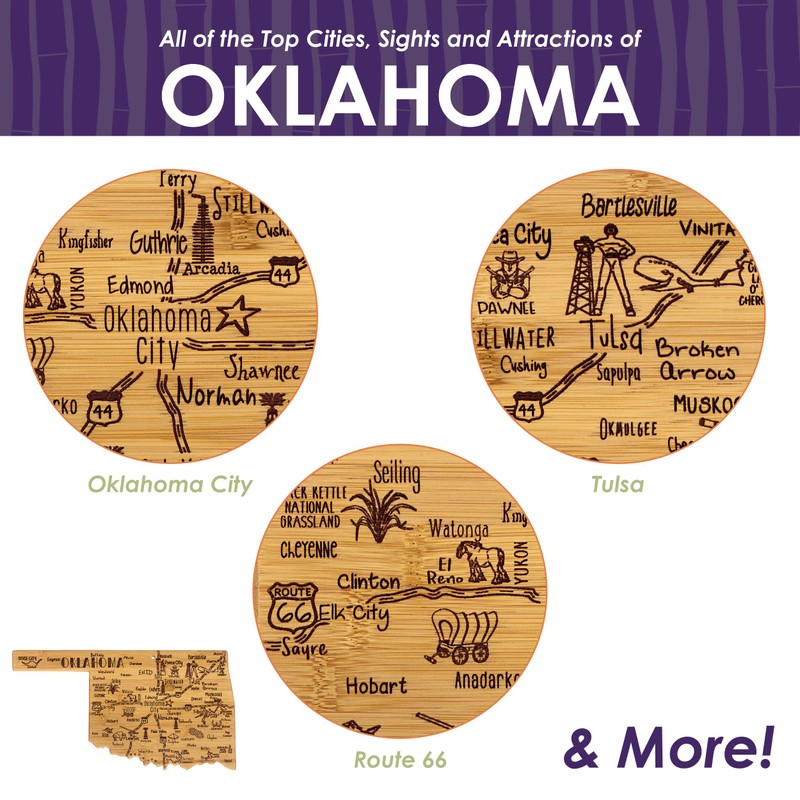 Totally Bamboo Oklahoma State Destination Bamboo Serving and Cutting Board