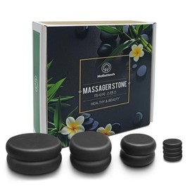 마사지 핫 스톤 세트, 10피스 블랙 전문가 OR 홈 스파용 바디 Hot Stone Massage Set, 10-Piece Black for Professional or Home Spa Body Use [01 1 Set]