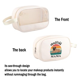 G2TUP English Mastiff Gift Mastiff Mama Clear Makeup Bag Pet Dog Lover Travel Toiletry Bag Gentle Giant Lover Gift (Mastiff Mama -tm)