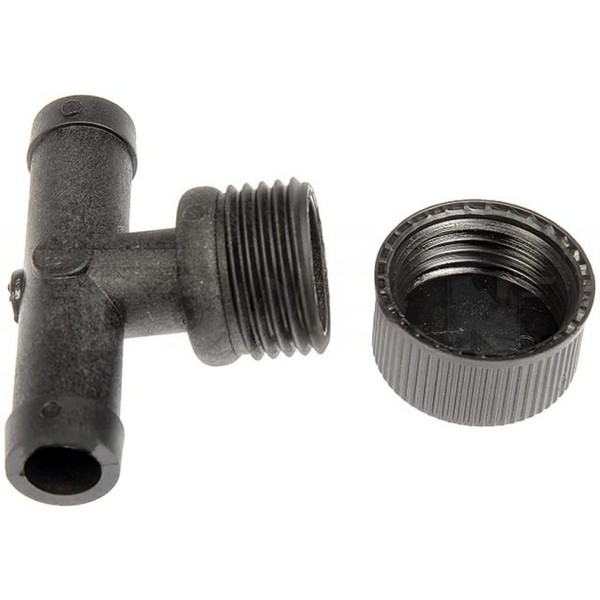 KarParts360 Radiator Flush Tee With Cap | 5/8 Hose Barb