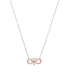 Amor 2022424 Women's Necklace with Pendant 925 Sterling Silver with Synthetic Zirconia 42 + 3 cm Bi-Colour Infinity Comes in Jewellery Gift Box, Sterling Silver, Synthetic zirconia.