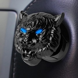 Car Engine Ignition Button Case Cover, MOTONG Metal Engine Start Stop Button Decoration Ring, Anti Scratch Gneral Motors Push Start Button Cover for Car Boat Motor(Tiger Black)