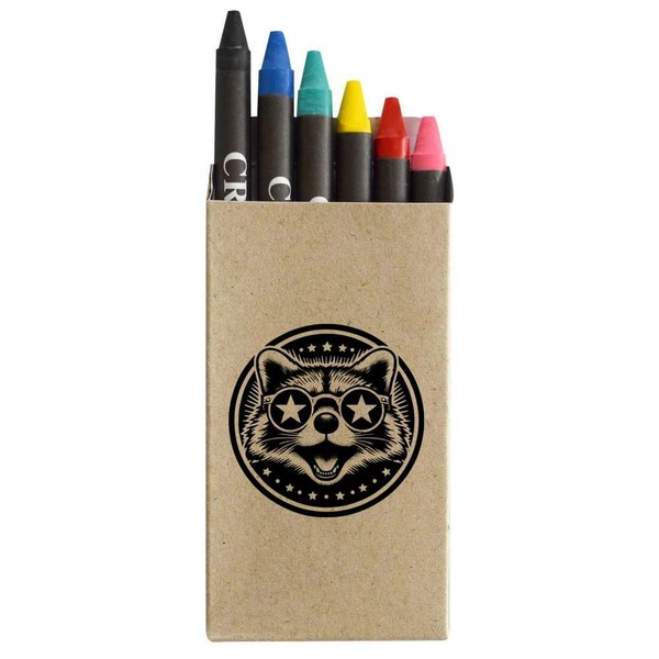 Azeeda 'Superstar Raccoon' Coloured Crayon Set (CY00027173)