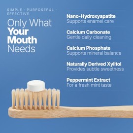 Toofy Toothpaste Tablets, 65 Count (65-Day Supply) | 10% Nano Hydroxyapatite, Remineralizing | Fluoride-Free Natural Whitening | Plastic-Free, Travel-
