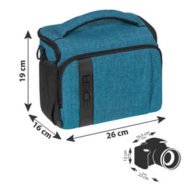 PEDEA Fashion DSLR Camera Case Bag with Screen Protector for Canon EOS 5DS R M6 M100 100D G1X Mark III SX740 Nikon Z6 D850 Panasonic Lumix DC GH5 GX800 Sony Alpha 6000 6500 Light Blue