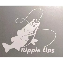 RIPPIN LIPS USA BASS FISHING STICKER REEL VINTAGE DECAL MECHANIC TOOLBOX 5x4!